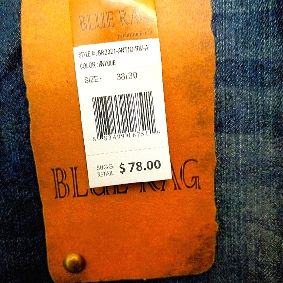 NWT. Blue Rag Antique Washed Straight Leg jeans - Picture 6 of 9